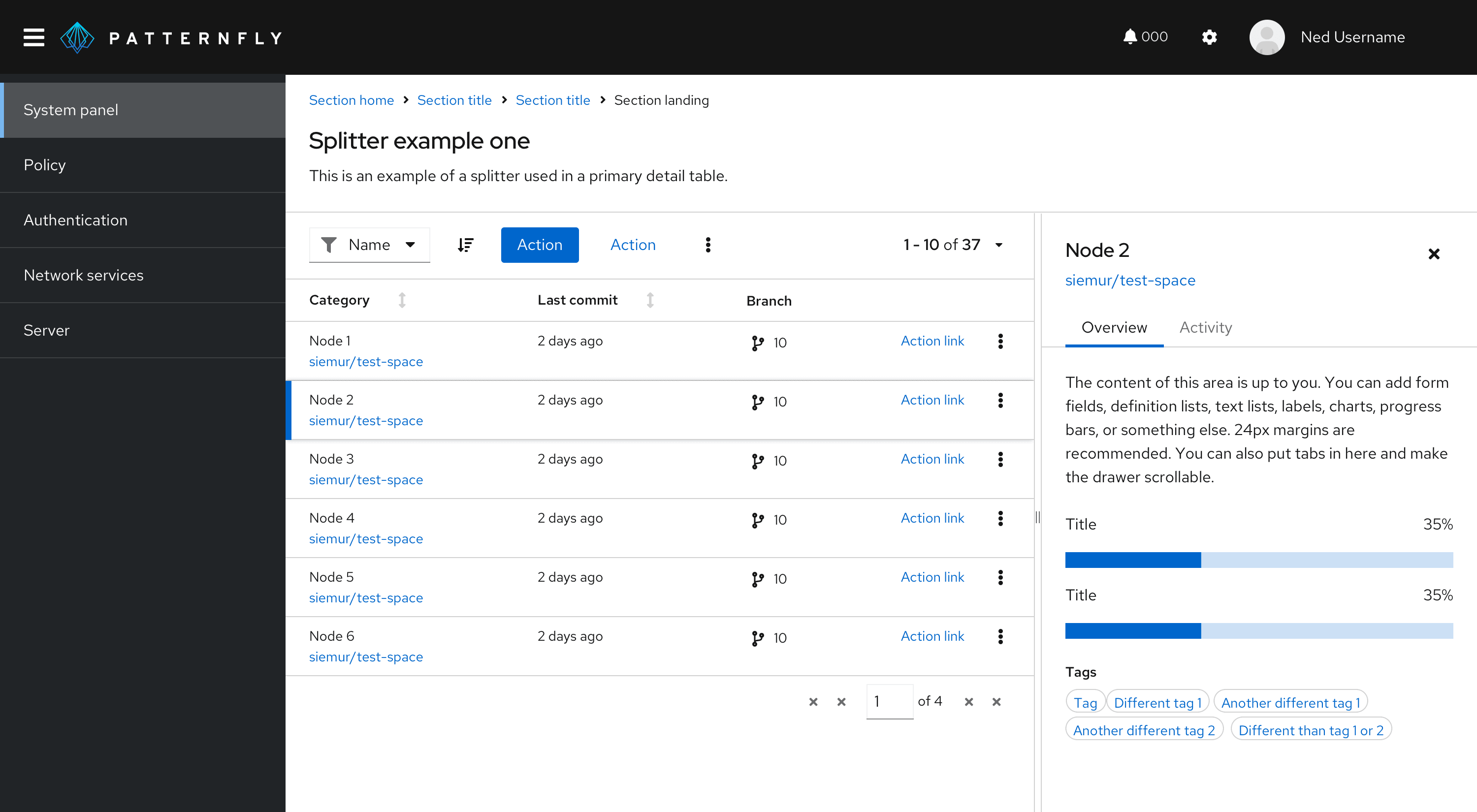 Image showing primary-detail component with spliiter